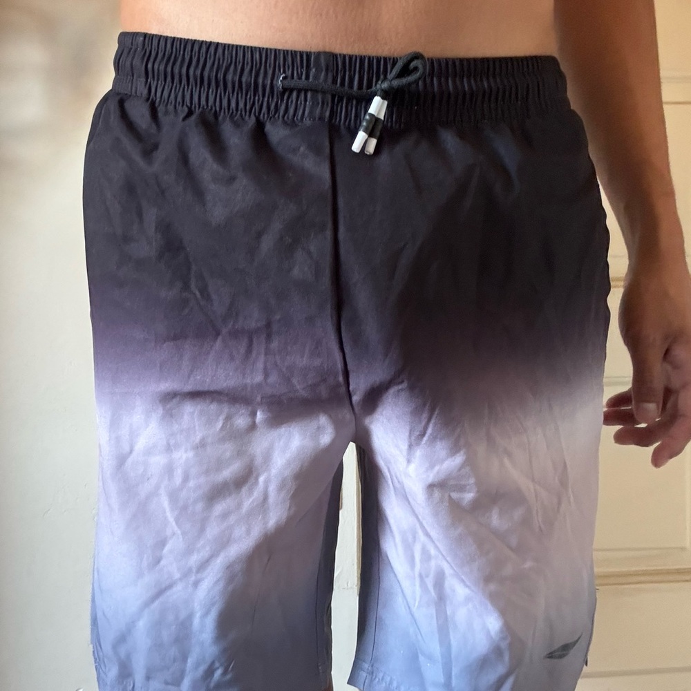 Gradient Black and Gray Men's Swim Shorts